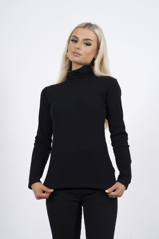 Black ribbed turtle neck jumper