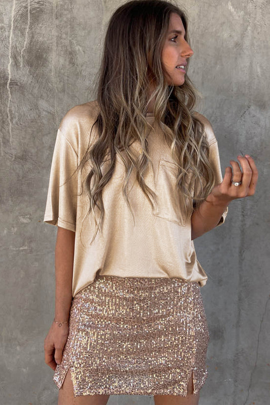 Loose Fit T-Shirt in Champagne