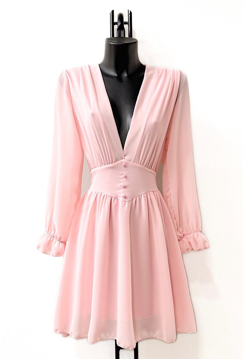 Plain Mini Dress Made in Italy in Pink