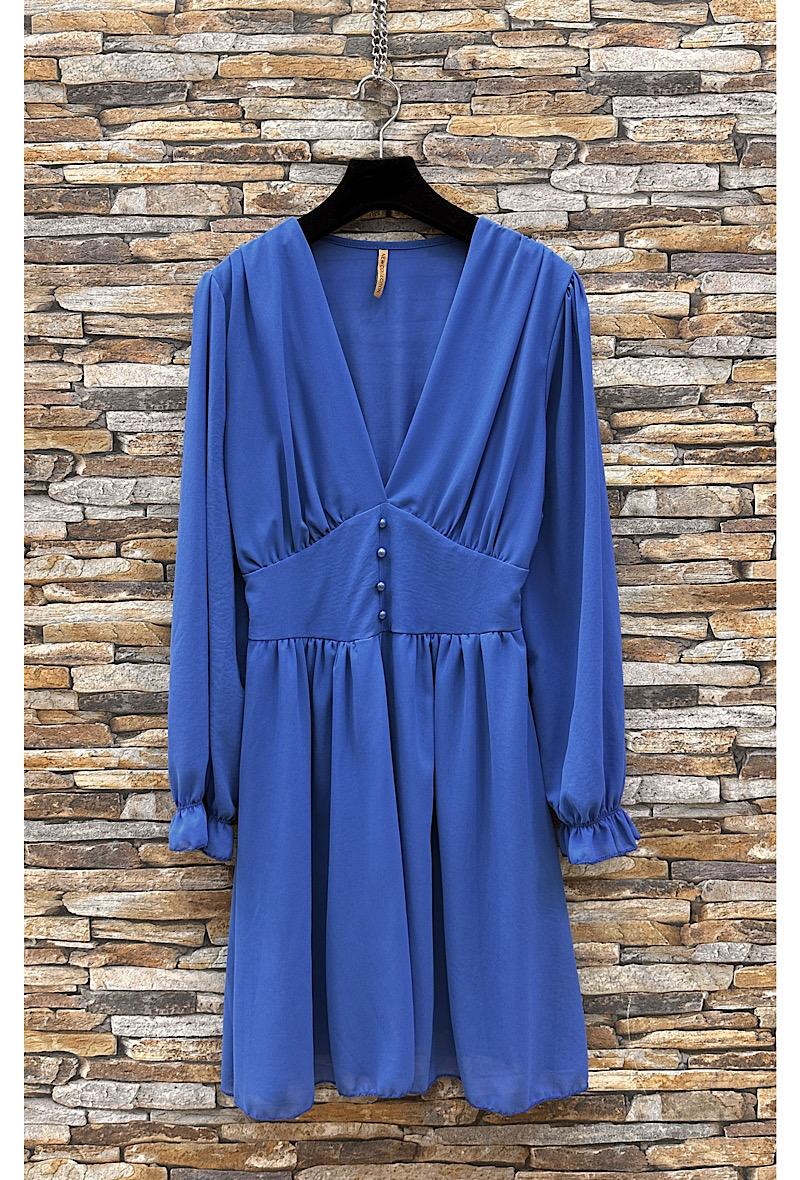 Plain Mini Dress Made in Italy in Blue