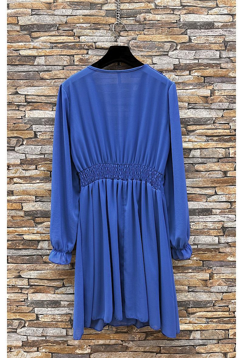 Plain Mini Dress Made in Italy in Blue