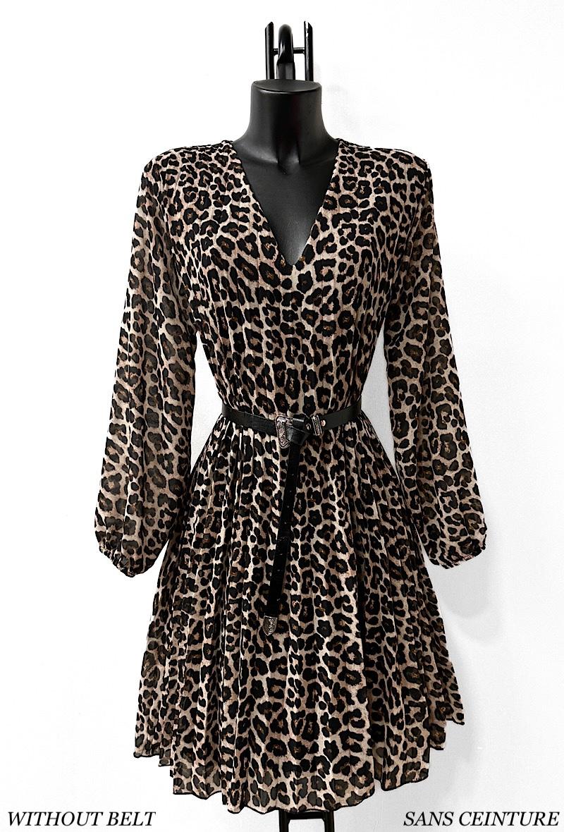 Leopard Print Pleated Dress Made in Italy