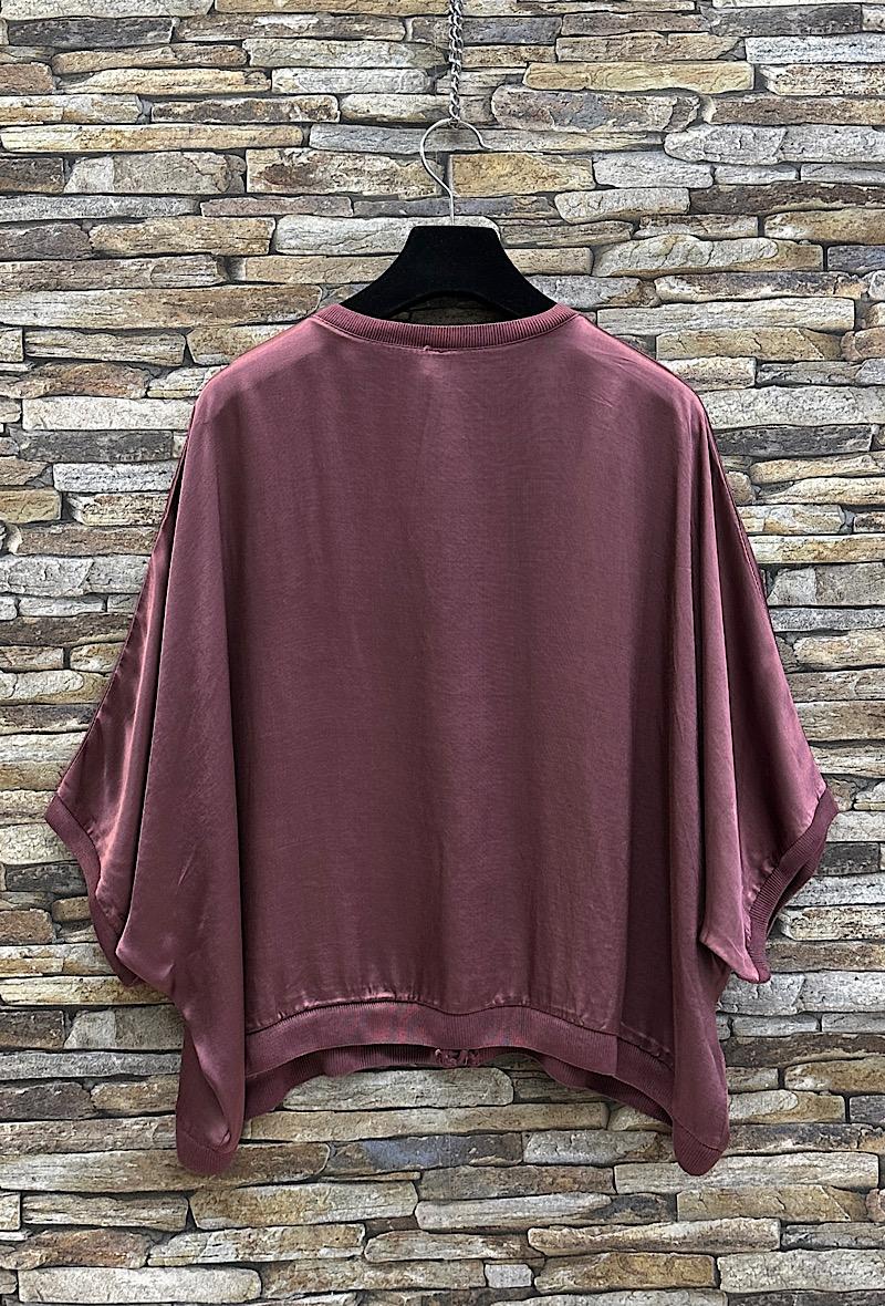 Mauve Button Half Sleeve Cardigan Made in Italy