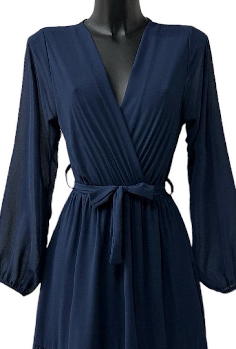 Navy Tiered Maxi Dress Made in Italy