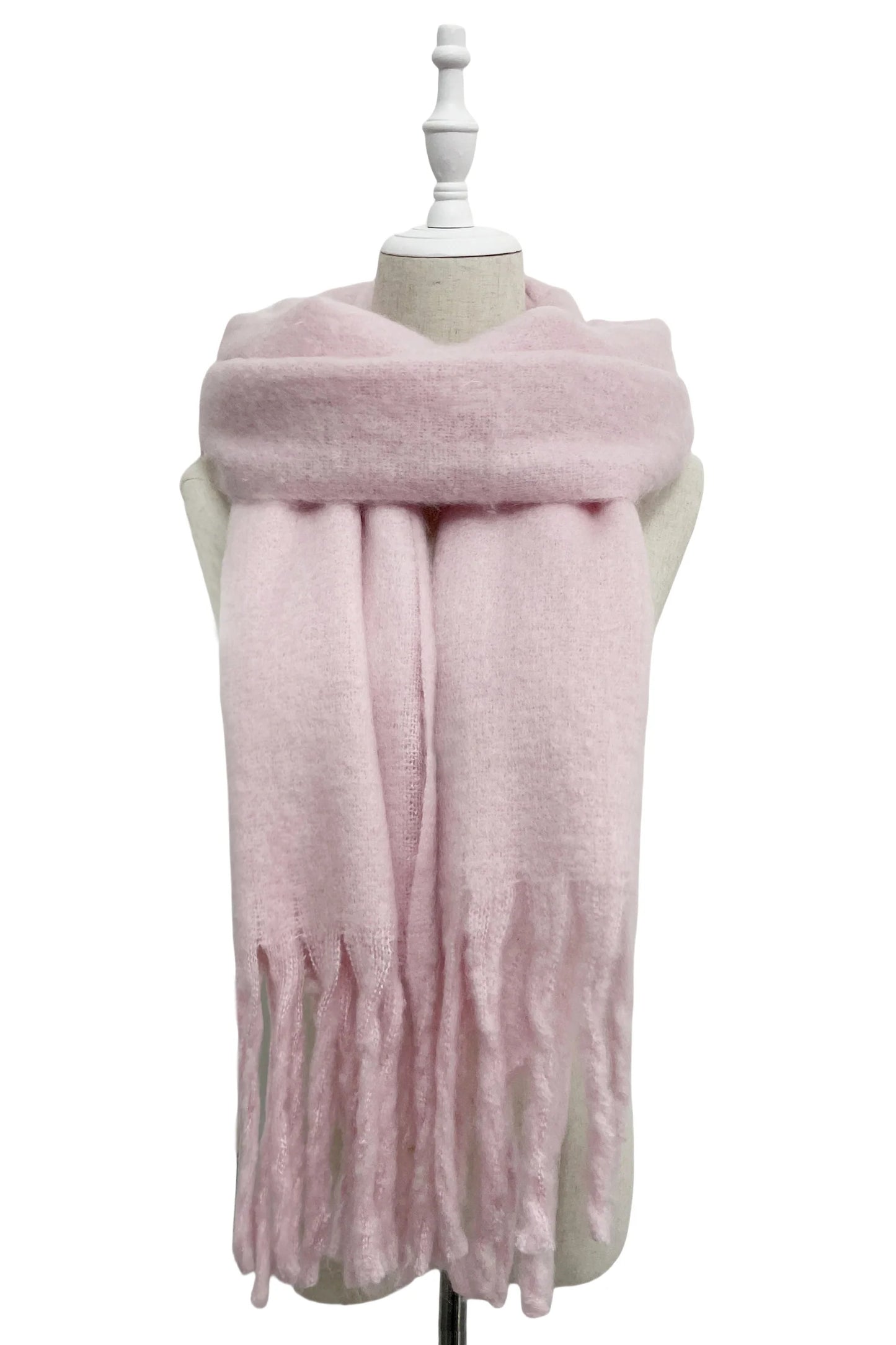 Cosy Plain Blanket Tassel Scarf in Multiple Colours