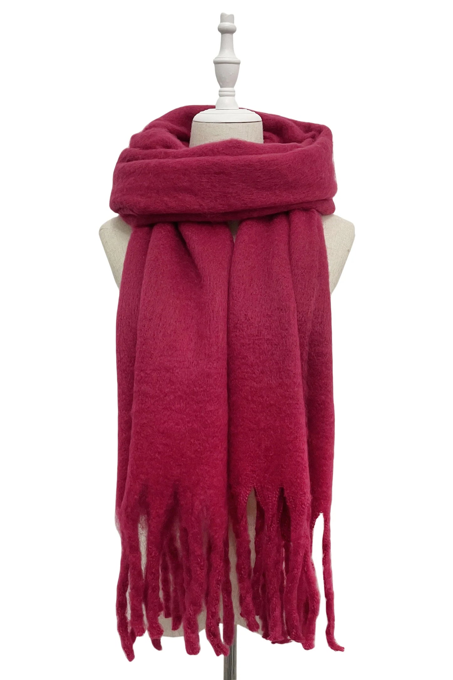 Cosy Plain Blanket Tassel Scarf in Multiple Colours