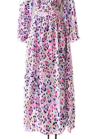 Leopard Print Maxi Dress Made in Italy