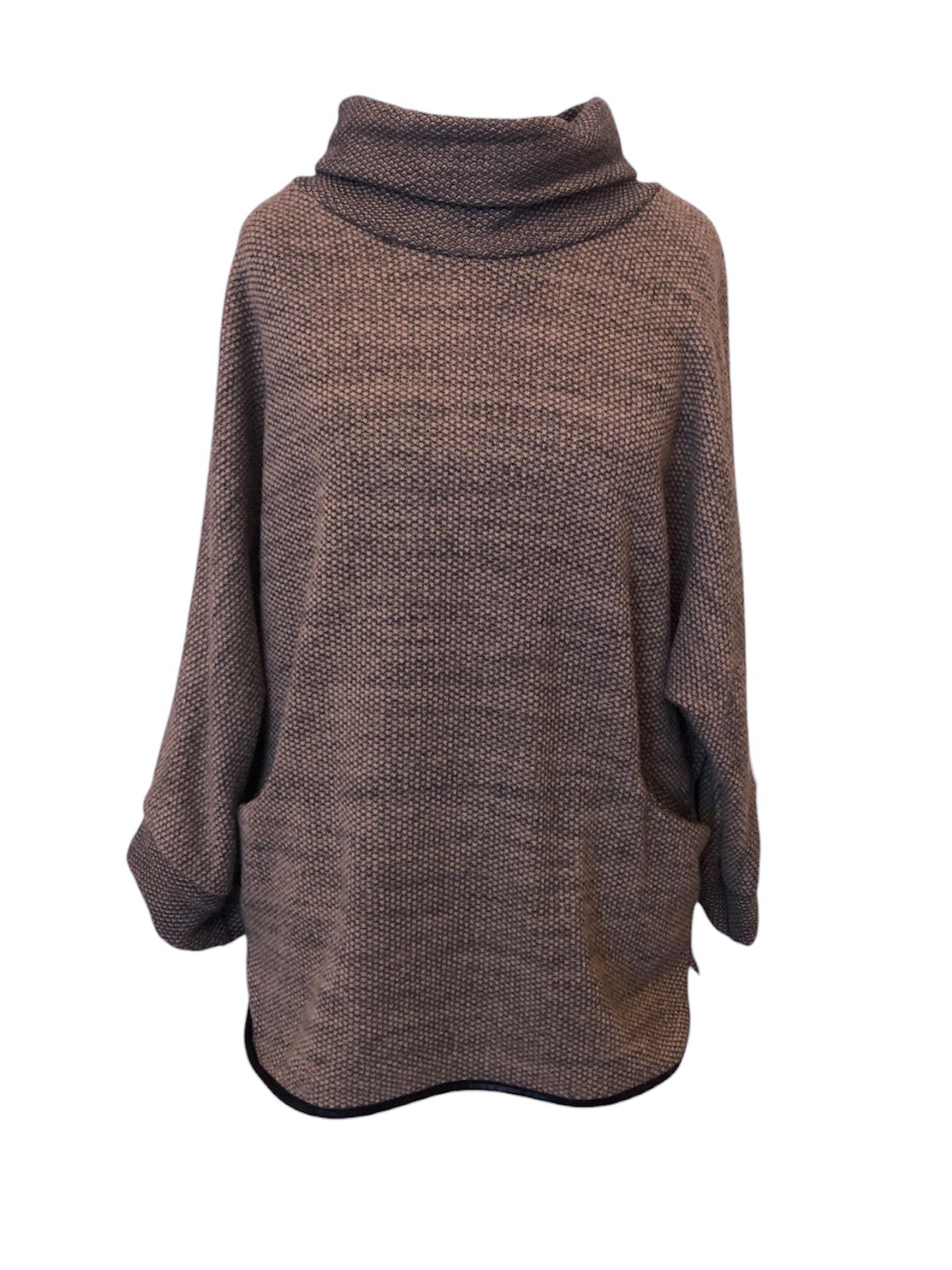 Beige/Grey fleck Rollneck Jumper