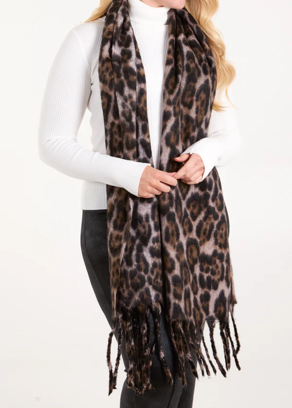 Large Leopard Print Scarf