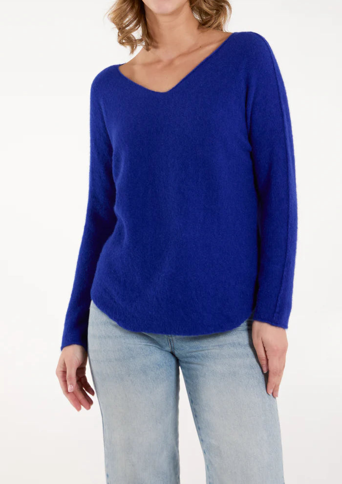 Soft touch v neck jumper  in Royal blue