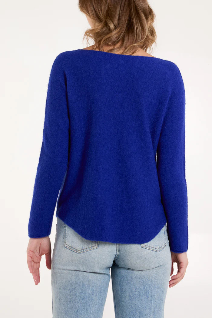 Soft touch v neck jumper  in Royal blue