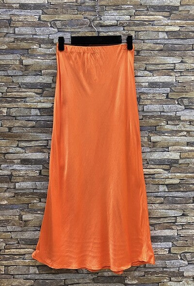 Satin Style Skirt in Orange