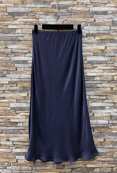 Satin Style Skirt in Navy Blue