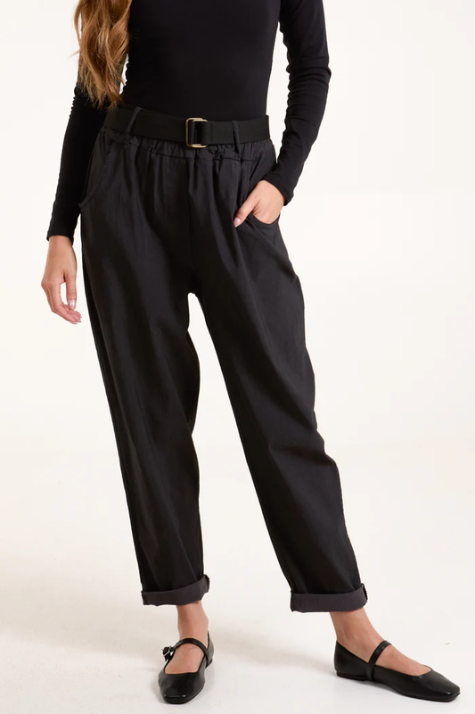 Woven Belt Cuff Trousers Made in Italy