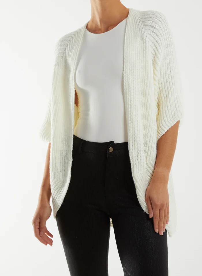 Cream Knitted Kimono Cardigan