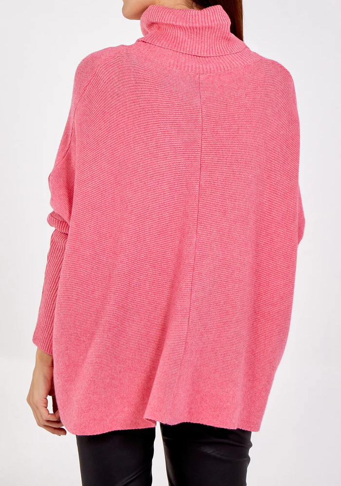 Pink Long Sleeve Roll Neck Jumper