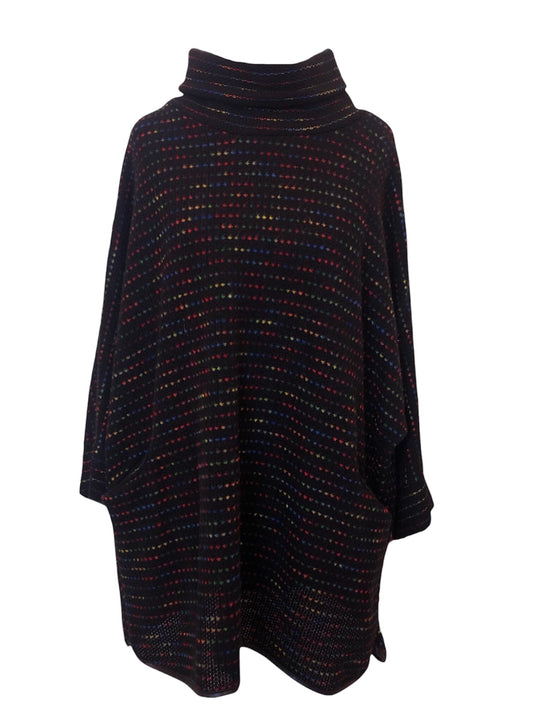 Black Multicoloured Fleck Rollneck jumper