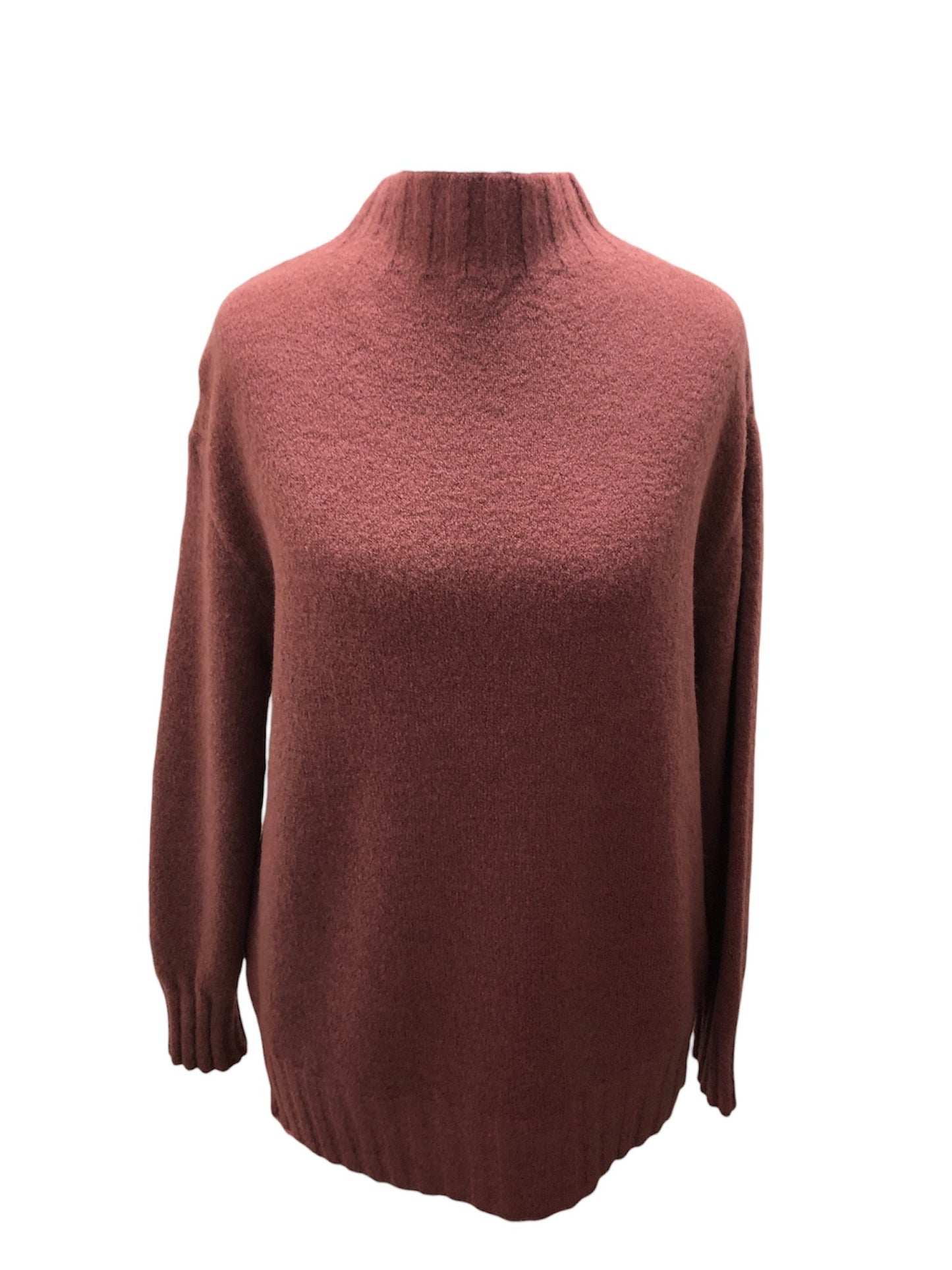 High Neck Jumper in Dark Rose Pink